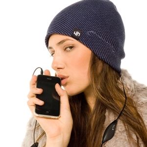 hi-Fun women's winter music beanie hat, dark brown